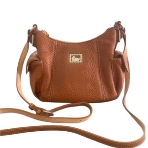 Dooney & Bourke Cognac Pebbled Leather Crossbody